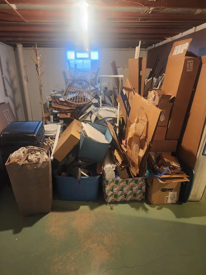 Roll-off dumpster container at job site for 20 Yard Dumpster Rental in Roselle